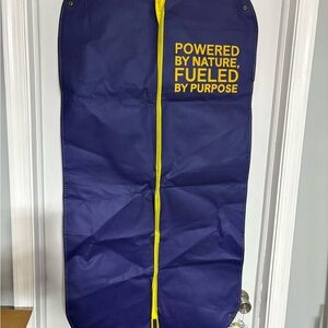 Navy Garment Bag with Yellow Zipper